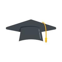 Graduate hat icon flat vector. School college vector