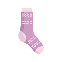 Girl sock icon flat vector. Cute pair line vector