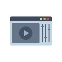 Online video edit icon flat vector. Film editor vector