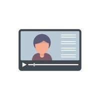 Video stream icon flat vector. Online live vector