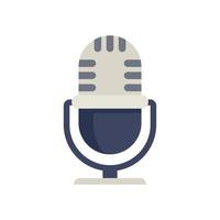 Stream studio microphone icon flat vector. Live video vector
