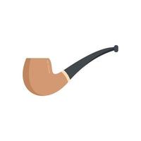 Hand smoke pipe icon flat vector. Old tobacco vector