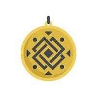 Ox amulet icon flat vector. Esoteric magic vector