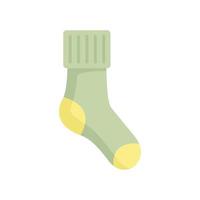 Warm sock icon flat vector. Winter wool sock vector