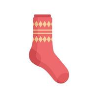 Fun sock icon flat vector. Sport wool sock vector