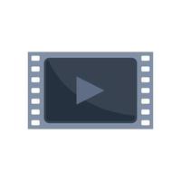 Video play icon flat vector. Web button vector