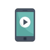 Phone video edit icon flat vector. Mobile smartphone vector