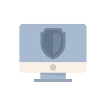 Pc protection icon flat vector. Secure data vector