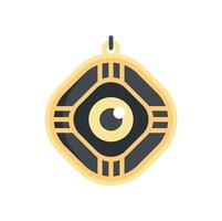 Amulet icon flat vector. Hand japan vector