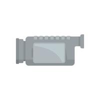 Small camcorder icon flat vector. Video camera vector