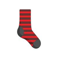 Striped sock icon flat vector. Fashion sock vector