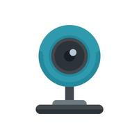 Gaming web camera icon flat vector. Video camcorder vector