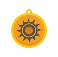 Mystical sun amulet icon flat vector. Viking amulet vector