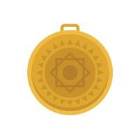 Gold amulet icon flat vector. Magic religion vector
