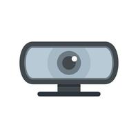 Conference web camera icon flat vector. Video camcorder vector