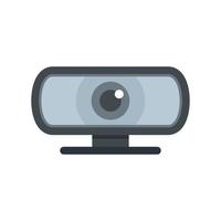 Conference web camera icon flat vector. Video camcorder vector