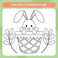 paginas para colorear de pascua para niños en edad preescolar para imprimir vector