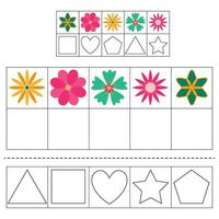 Education game for children logic table. Printable worksheet vector