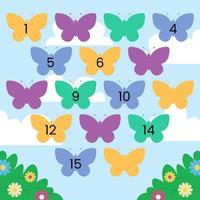 Find missing number worksheet for kids vector