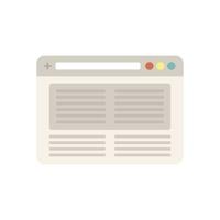 Browser blank icon flat vector. Computer window vector