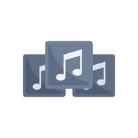 Playlist interface icon flat vector. Music song list vector