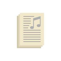 Playlist text icon flat vector. Music song list vector