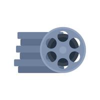 Reel stack icon flat vector. Film video movie vector