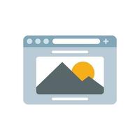 Webpage browser icon flat vector. Computer window vector