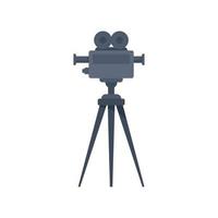 vector plano de icono de cámara de cine. película