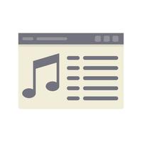 Web playlist icon flat vector. Play layout vector