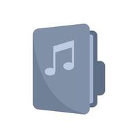 Music folder icon flat vector. File archive vector