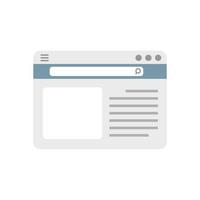 Browser dialog icon flat vector. Web screen vector