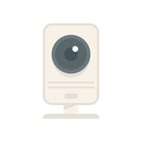 Web camera icon flat vector. Video camcorder vector