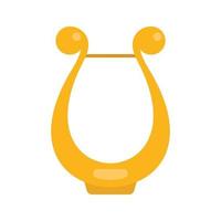 Harp music icon, flat style vector