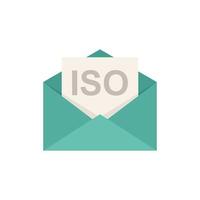 Standard iso mail icon flat vector. Policy quality vector