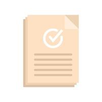 Approved document icon flat vector. Certificate mark vector