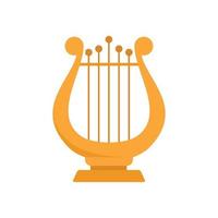 Harp concert icon, flat style vector