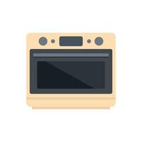 Convection grill oven icon flat vector. Electric kitchen stove vector