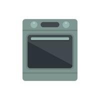 Electric convection oven icon flat vector. Kitchen stove vector