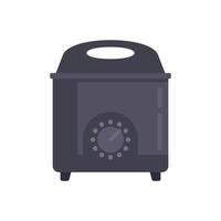 Potato deep fryer icon flat vector. Oil machine vector