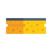 Kitchen sponge icon flat vector. Dish wash vector