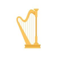 Harp lesson icon, flat style vector