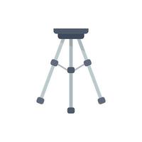 Tripod stand icon flat vector. Camera mobile stand vector