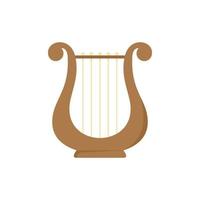 Harp melody icon, flat style vector