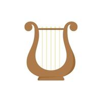 Harp melody icon, flat style vector