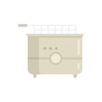 Food fry machine icon flat vector. Deeo fryer vector