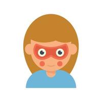 School face mask icon flat vector. Child paint vector