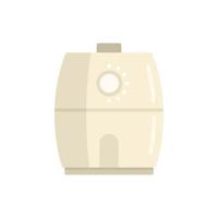 Cooking fry appliance icon flat vector. Deep fryer vector