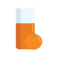 Tropical orange fresh juice icon, flat style vector