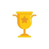 Quality cup icon flat vector. Award trophy vector